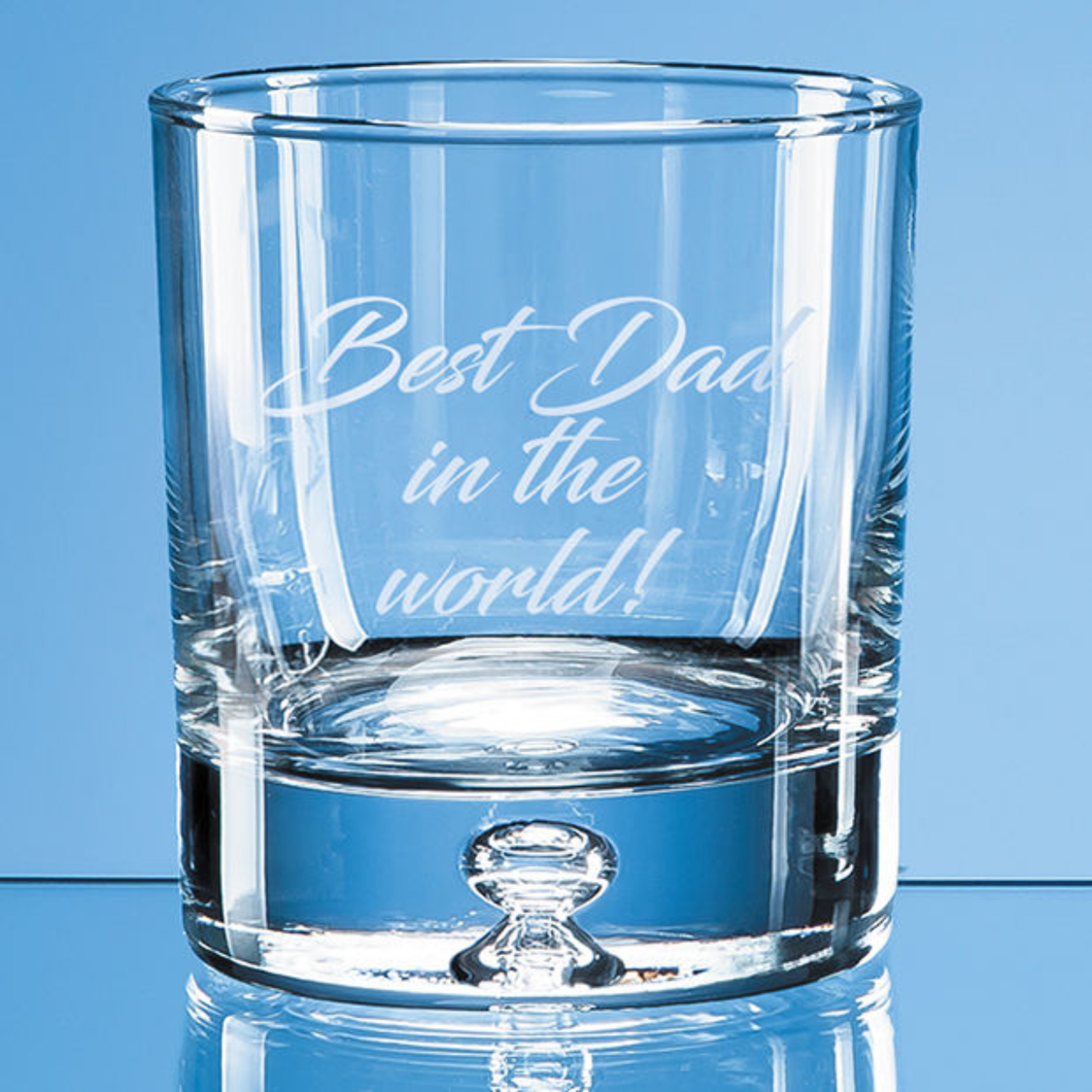 Personalised Crystal Bubble Base Whisky Glass
