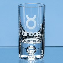 Load image into Gallery viewer, Personalised 3 oz Bubble Base Crystal Shot Glass
