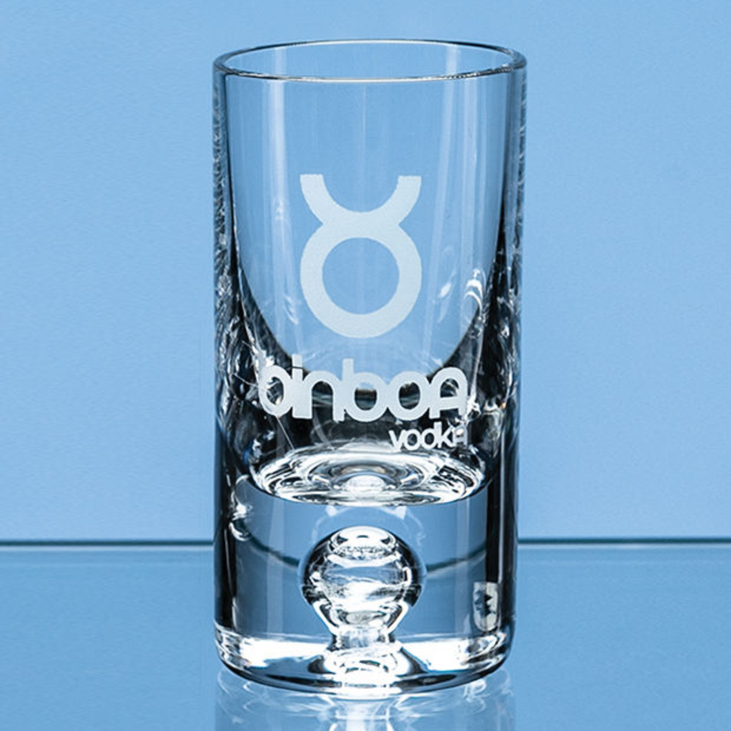 Personalised 3 oz Bubble Base Crystal Shot Glass